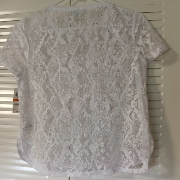 Bar III Sheer Burnout Mesh Top Size S - Picture 3 of 7